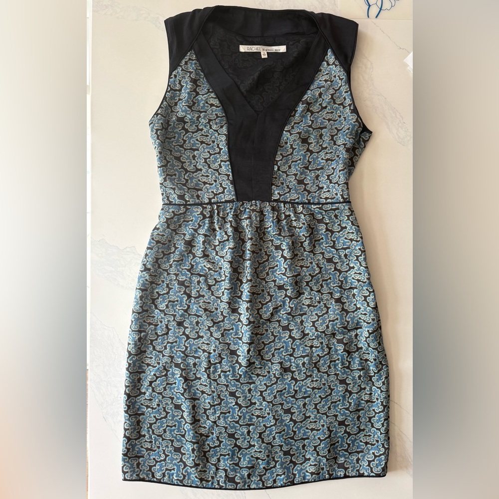 Rachel Roy Black and Blue Patterned SummerDress